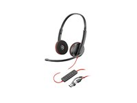 HP Poly Blackwire 3225 - Blackwire 3200 Series - headset - på örat - kabelansluten - 3,5 mm kontakt, USB-C - svart - Certifierad för Skype for Buisness, Cisco Jabber-certifierad, Avaya-certifierad, UC-certifierad 8X229A6