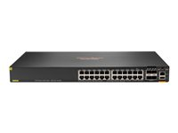 HPE Aruba CX 6300F - Switch - endast horisontal ytmontering - L3 - Administrerad - 24 x 10/100/1000 (PoE+) + 4 x 50 Gigabit Ethernet SFP56 - framsidan och sida till baksidan - rackmonterbar - PoE+ - TAA-kompatibel S0G96A#ABB