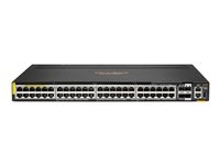 HPE Aruba Networking 6300L 48p Smart Rate 100M/1G/2.5G/5G CL8 2p SFP56 50G 2p SFP28 25G L2 Switch - Switch - L3 - 48 x 100/1000/2.5G/5G (PoE++) + 2 x 50 Gigabit Ethernet SFP56 + 2 x 25 Gigabit SFP28 (uppåtlänk) - rackmonterbar - PoE++ S3L76A