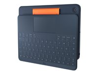 Logitech Rugged Combo 3 Touch for Education - Tangentbord och foliefodral - med pekdyna - Apple Smart connector - AZERTY - fransk - klassisk blå - universitet - för Apple 10.2-inch iPad (7:e generation, 8:e generation, 9:e generation) 920-010362