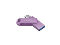 SanDisk Ultra Dual Drive Go - USB flash-enhet - 512 GB - USB 3.2 Gen 1 / USB-C - lavendel SDDDC3-512G-G46L