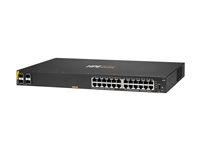 HPE Aruba 6000 24G Class4 PoE 4SFP 370W Switch - Switch - Administrerad - 24 x 10/100/1000 (PoE+) + 4 x Gigabit SFP - sida till sida luftflöde - rackmonterbar - PoE (370 W) R8N87A#ABB