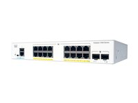Cisco Catalyst 1000-16T-2G-L - Switch - Administrerad - 16 x 10/100/1000 + 2 x gigabit SFP (upplänk) - rackmonterbar C1000-16T-2G-L