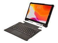PORT Designs MANCHESTER II - Tangentbord och foliefodral (rugged protective folio) - med pekplatta - trådlös - Bluetooth - AZERTY - fransk - pappkartong - för Apple 10.2-inch iPad (7:e generation, 8:e generation, 9:e generation); 10.5-inch iPad Pro 201520