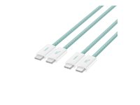 Belkin BoostCharge - USB-kabel - USB-C (hane) till USB-C (hane) - 1.5 m - USB Power Delivery (60W), flätad kabel - grön (paket om 2) BBD008HQ05GR2PK