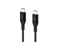 Belkin BoostCharge - USB-kabel - USB-C (hane) till USB-C (hane) - USB 2.0 - 2 m - stöd för strömleverans på upp till 240 W - svart CAB015BT2MBK