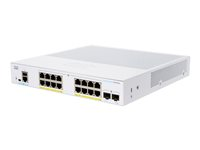 Cisco Business 250 Series CBS250-16P-2G - Switch - L3 - smart - 16 x 10/100/1000 (PoE+) + 2 x Gigabit SFP - rackmonterbar - PoE+ (120 W) CBS250-16P-2G-EU