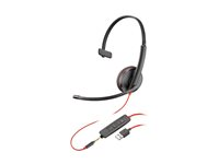 HP Poly Blackwire 3215 - Blackwire 3200 Series - headset - på örat - kabelansluten - USB-A, 3,5 mm kontakt - svart - Skype-certifierat, Cisco Jabber-certifierad, Avaya-certifierad 80S06A6